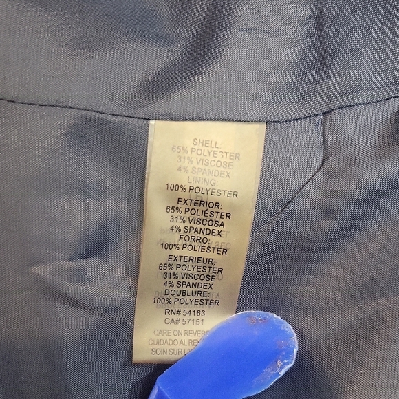 CALVIN KLEIN Blue Vicose Blend Notched Lapel Silvertone Grommet Detail Blazer - Picture 10 of 14